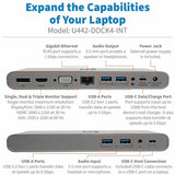 Eaton Tripp Lite Series USB-C Dock, Triple Display - 4K HDMI/DisplayPort, VGA, USB 3.x (5Gbps), USB-A/C Hub Ports, GbE, 100W PD Charging, EU/UK Power Supply — U442-DOCK4-INT