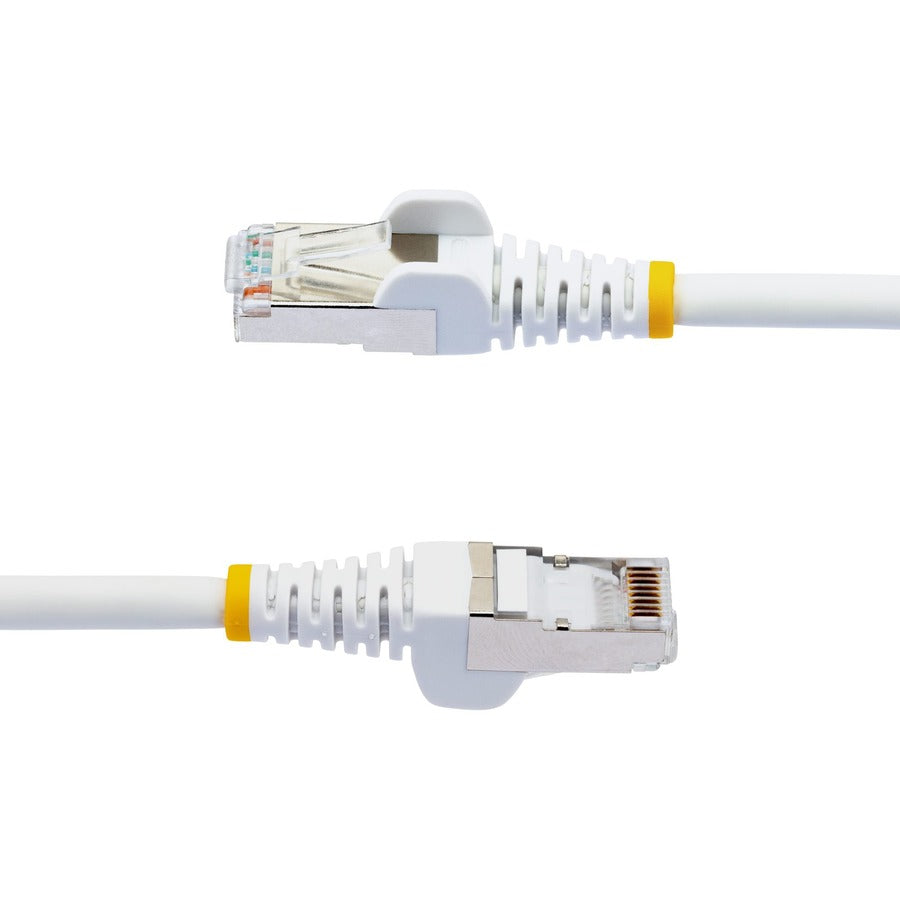StarTech.com 6ft CAT6a Ethernet Cable, White Low Smoke Zero Halogen (LSZH) 10 GbE 100W PoE S/FTP Snagless RJ-45 Network Patch Cord — NLWH-6F-CAT6A-PATCH