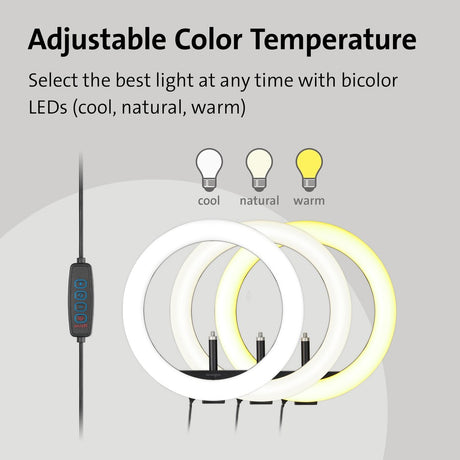 Kensington L1000 Bicolour Ring Light with Webcam Mount — K87653WW