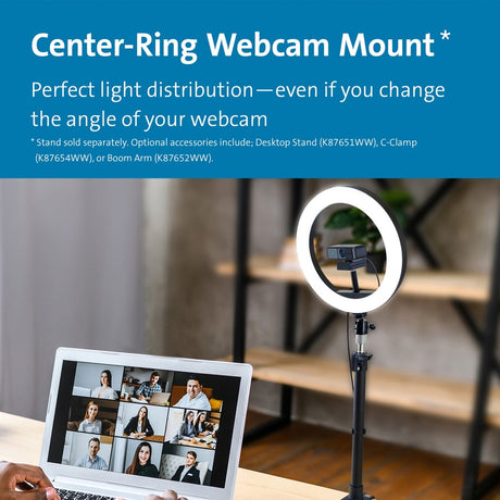 Kensington L1000 Bicolour Ring Light with Webcam Mount — K87653WW