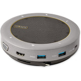 StarTech.com USB-C Speakerphone Docking Station, Mini Portable Conference Speaker/Audio Dock, VGA/4K HDMI, USB Hub, Teams/Zoom/Softphone — DKTBRSPMPD