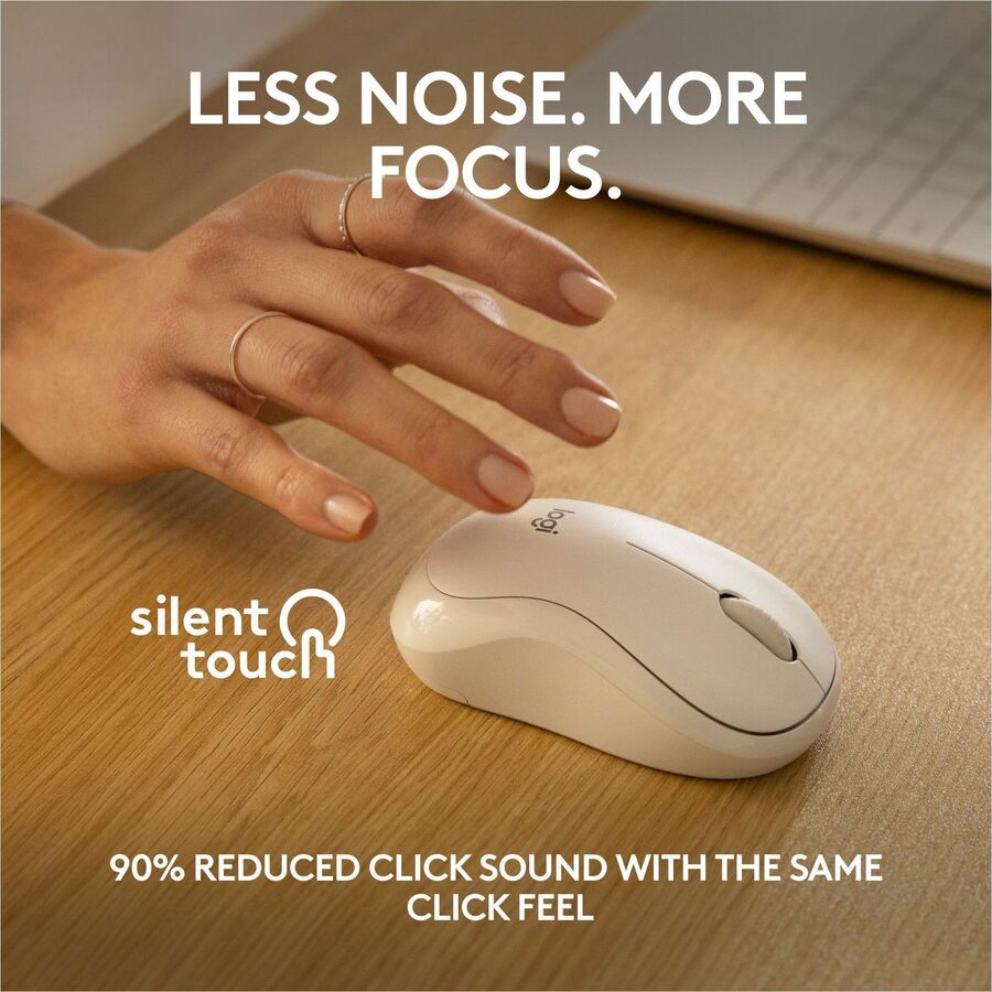 Logitech M240 Silent Bluetooth Mouse, Wireless, Compact, Portable, Smooth Tracking, Off-white — 910-007116
