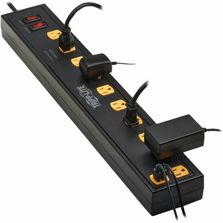 Eaton Tripp Lite Series Protect It! 10-Outlet Surge Protector with Swivel Light Bars - 5-15R Outlets, 2 USB Ports, 10 ft. (3 m) Cord, 4500 Joules, Black — TLP1010USB