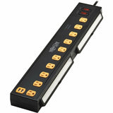 Eaton Tripp Lite Series Protect It! 10-Outlet Surge Protector with Swivel Light Bars - 5-15R Outlets, 2 USB Ports, 10 ft. (3 m) Cord, 4500 Joules, Black — TLP1010USB
