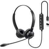 Adesso Headset with Push to talk, Volume +/-, Answer/End Call Controls — Xtream-P4T-TAA