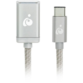 IOGEAR Charge & Sync USB-C to USB Type-A Adapter - Silver — G2LU3CAF10-SIL