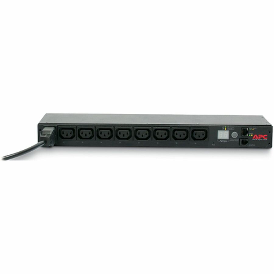 APC NetShelter Switched Rack PDU, 1U, 1PH, 3.7kW 230V 16A or 3.3kW 208V 16A, 8 C13 outlets, C20 cord — AP7921B