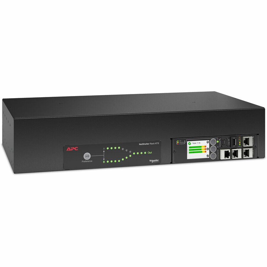 APC Netshelter Rack Automatic Transfer Switch, 2U, 30A, 208V, 2 L6-30P IN, 1 L6-30R OUT, 50/60Hz — AP4431A
