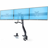 StarTech.com Crossbar Triple Monitor Desk Mount For Up To 3x 27in Screens, VESA 75x75/100x100, Tool-Less Arm Adjustments, C-Clamp/Grommet — 3M1A3SG-MONITOR-ARM