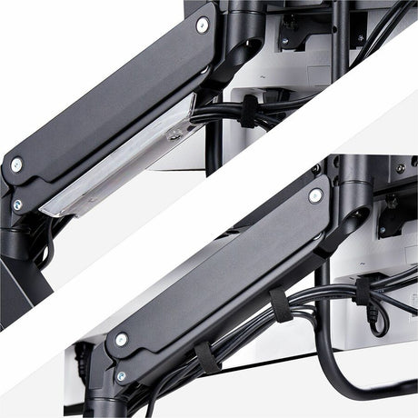 StarTech.com Crossbar Triple Monitor Desk Mount For Up To 3x 27in Screens, VESA 75x75/100x100, Tool-Less Arm Adjustments, C-Clamp/Grommet — 3M1A3SG-MONITOR-ARM