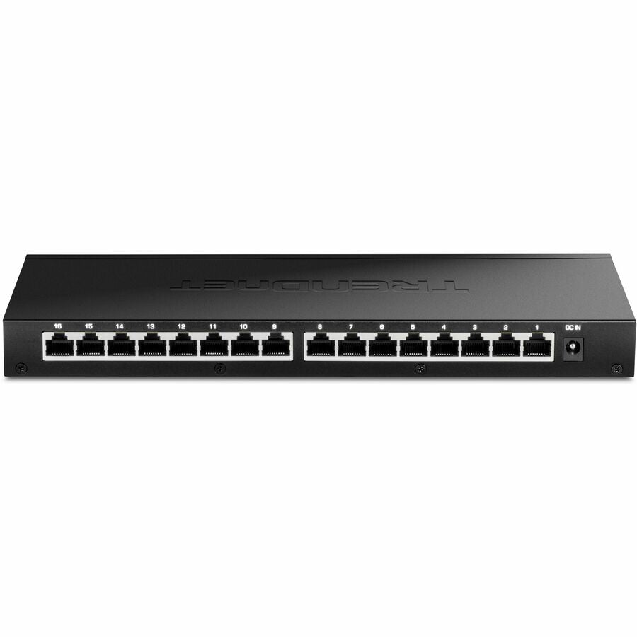 TRENDnet 16-Port Unmanaged 2.5G Desktop Network Ethernet Switch, TEG-S3160, 16 x 2.5 GB RJ-45 Ports, 80Gbps Switching Capacity, Ethernet Splitter, NDAA & TAA Compliant, Lifetime Protection, Black