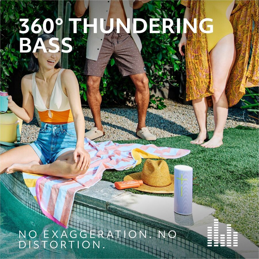 Ultimate Ears MEGABOOM 4 Portable Waterproof Bluetooth Speaker With Powerful 360-Degree Sound and Thundering Bass, Floating Speaker With 20-Hour Battery and 147ft (45m) Range, Lilac — 984-001999