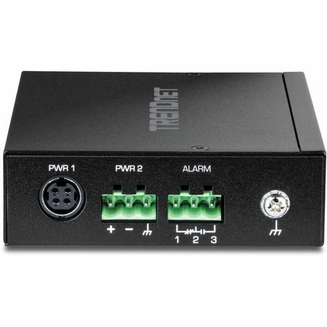 TRENDnet 5-Port Hardened Industrial Gigabit DIN-Rail Switch, TI-G51SC, 1 x Multi-Mode SC Port, 4 x Gigabit Ports, 10Gbps, IP30 Rated, Lifetime Protection, Black — TI-G51SC