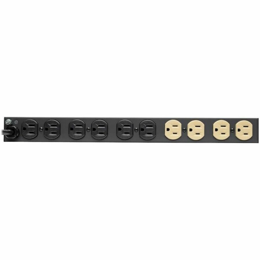 Eaton Tripp Lite Series Isobar 12-Outlet Network Server Surge Protector, 15 ft. (4.57 m) Cord, 3840 Joules, Diagnostic LEDs, 1U Rackmount, Metal Housing — IBAR12
