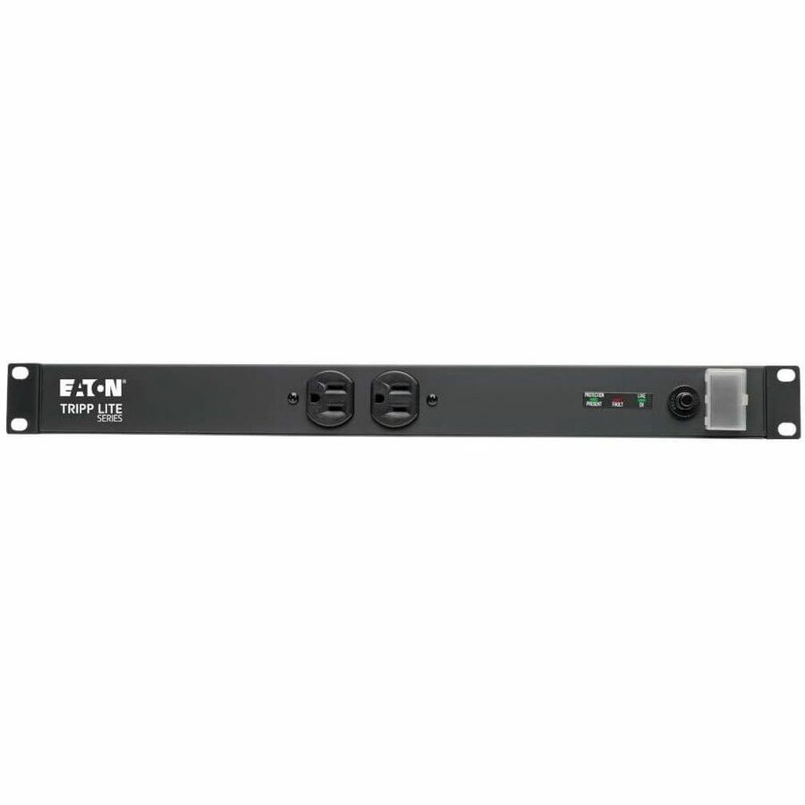 Eaton Tripp Lite Series Isobar 12-Outlet Network Server Surge Protector, 15 ft. (4.57 m) Cord, 3840 Joules, Diagnostic LEDs, 1U Rackmount, Metal Housing — IBAR12