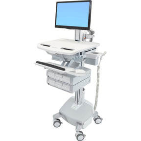 Ergotron StyleView Electric Lift Cart with Pivot, LiFe Powered, 6 Drawers (3x2) — SV44-2362-1