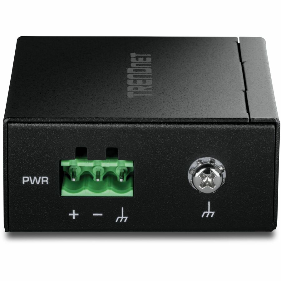 TRENDnet Industrial 100/1000Base-T to SFP Media Converter, TI F11SFP, IP50 Rated, NDAA TAA Compliant, 1 x Gigabit Ethernet Port, 1 x SFP Port, DIP Switches Control Link Fault Pass Through — TI-F11SFP