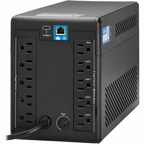 Eaton Tripp Lite Series 1000VA 600W 120V Line-Interactive Cloud-Connected UPS with Remote Monitoring - 10 NEMA 5-15R Outlets (5 Surge + 5 Surge and Battery Backup), LCD, 5-15P Plug, Tower — SMART1000LCDTNC