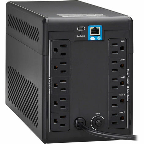 Eaton Tripp Lite Series 1000VA 600W 120V Line-Interactive Cloud-Connected UPS with Remote Monitoring - 10 NEMA 5-15R Outlets (5 Surge + 5 Surge and Battery Backup), LCD, 5-15P Plug, Tower — SMART1000LCDTNC