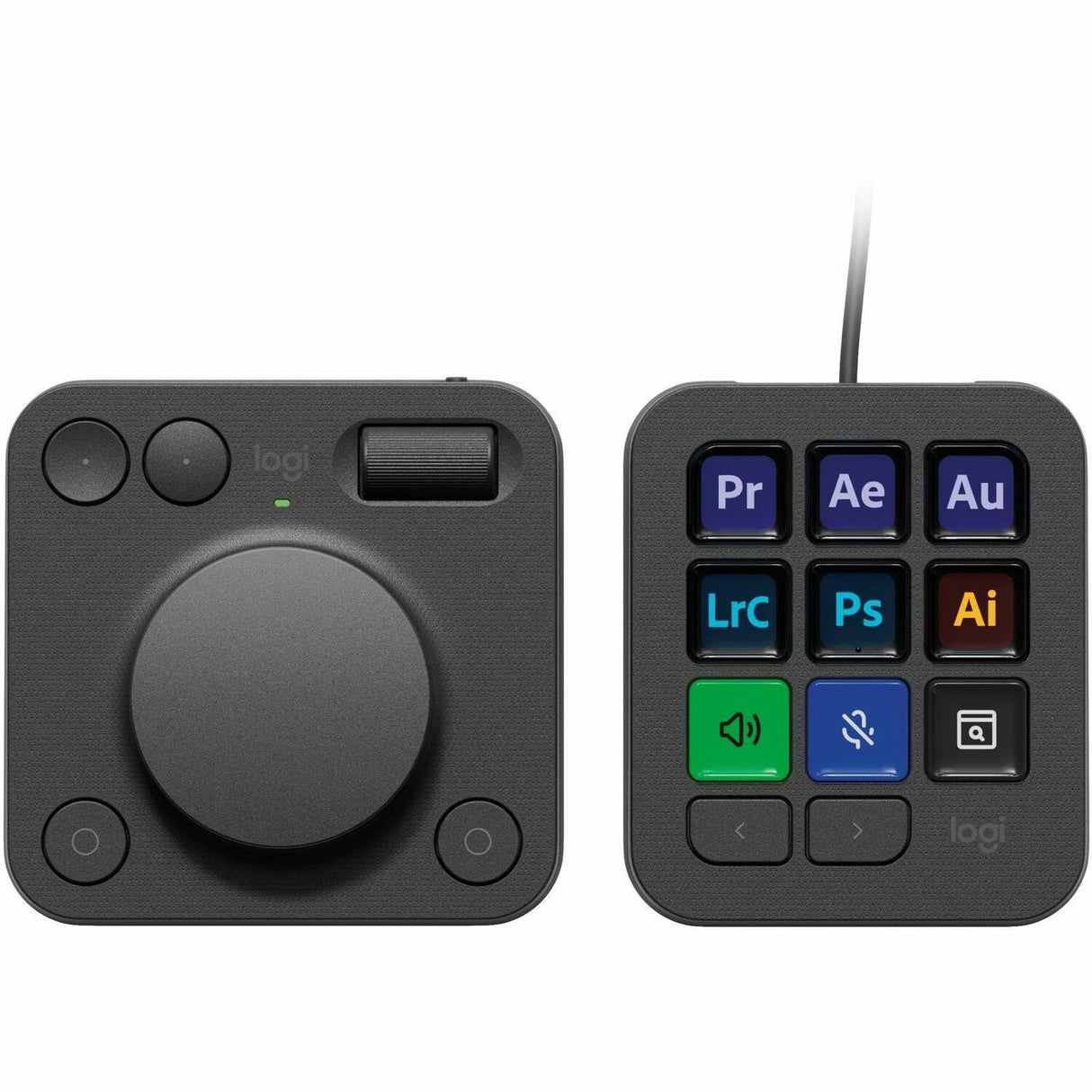 Logitech MX Creative Console, Programmable Keypad With 9 Customizable LCD Keys and Control Dial for Graphic Design, Video Editing, Photography, use with Adobe, Zoom, Spotify and more (Graphite) — 920-012660