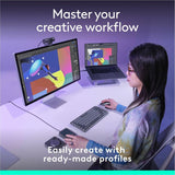 Logitech MX Creative Console, Programmable Keypad With 9 Customizable LCD Keys and Control Dial for Graphic Design, Video Editing, Photography, use with Adobe, Zoom, Spotify and more (Graphite) — 920-012660