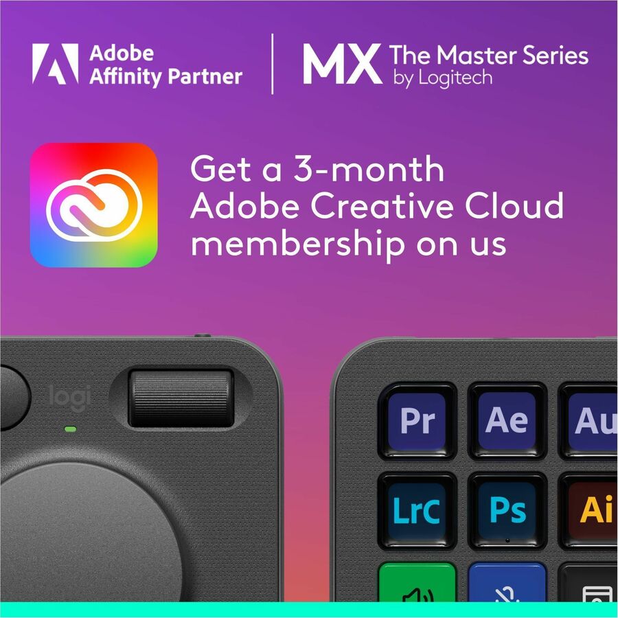 Logitech MX Creative Console, Programmable Keypad With 9 Customizable LCD Keys and Control Dial for Graphic Design, Video Editing, Photography, use with Adobe, Zoom, Spotify and more (Graphite) — 920-012660