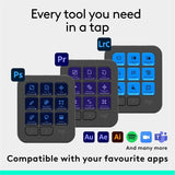 Logitech MX Creative Console, Programmable Keypad With 9 Customizable LCD Keys and Control Dial for Graphic Design, Video Editing, Photography, use with Adobe, Zoom, Spotify and more (Graphite) — 920-012660