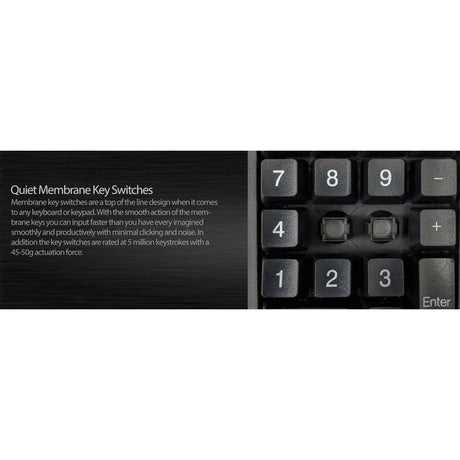 Adesso Antimicrobial Waterproof Numeric Keypad with Wrist Rest Support — AKB-618UB