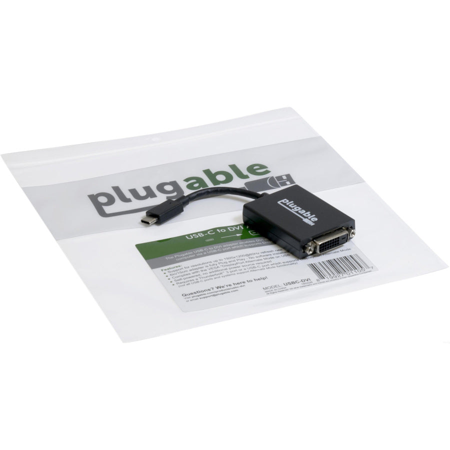 Plugable USB C to DVI Adapter - Connect Your USB-C Laptop to a DVI Display up to 1920x1200 — USBC-DVI