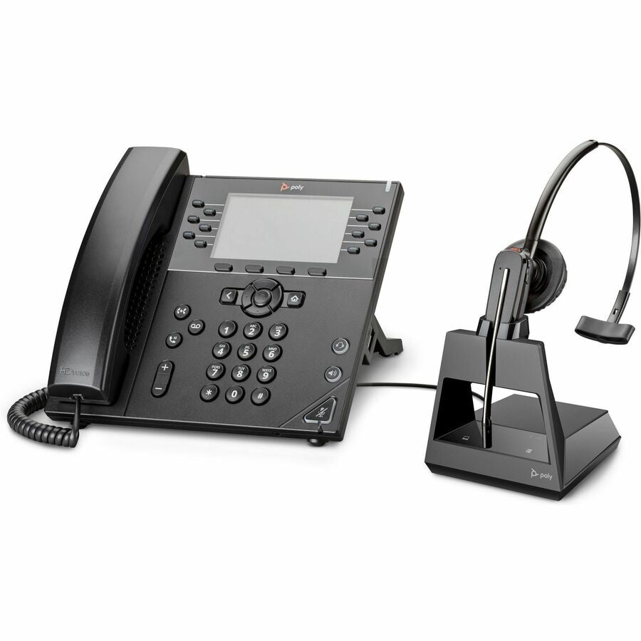Poly VVX 450 12-Line IP Phone and PoE-enabled GSA/TAA — 89B75AA