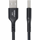 StarTech.com 10ft (3m) USB-A to USB-C Charging Cable, Charge & Sync, 3A, USB 2.0, TPE Jacket - Black USB Charging Cord — USB2AC10FBKE