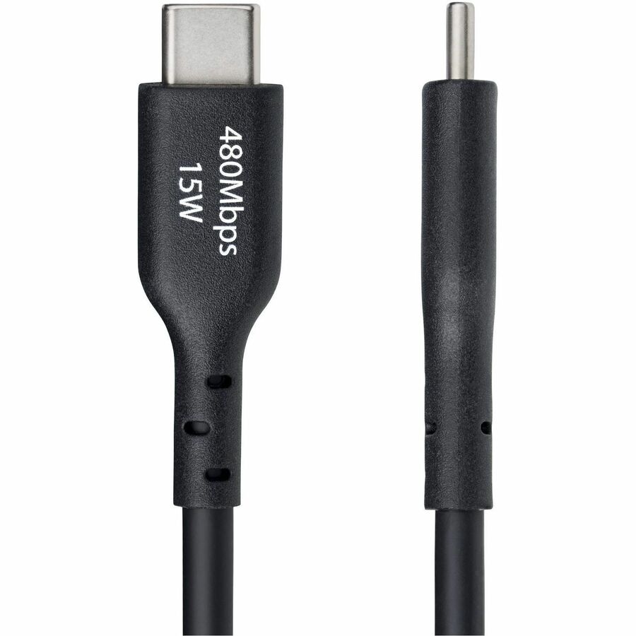 StarTech.com 10ft (3m) USB-A to USB-C Charging Cable, Charge & Sync, 3A, USB 2.0, TPE Jacket - Black USB Charging Cord — USB2AC10FBKE
