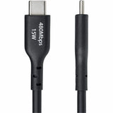 StarTech.com 10ft (3m) USB-A to USB-C Charging Cable, Charge & Sync, 3A, USB 2.0, TPE Jacket - Black USB Charging Cord — USB2AC10FBKE
