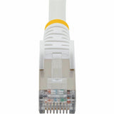 StarTech.com 50ft White CAT6a Ethernet Cable, Snagless RJ45, 10G, 100W PoE, S/FTP, LSZH, 27AWG Pure Copper, 500MHz, Shielded Network Cord — NLWH-50F-CAT6A-PATCH