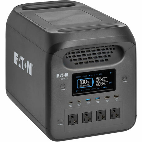 Eaton Portable Power Station - 1800W, Lithium-Ion (LFP), AC, DC, USB-A, USB-C, QC 3.0, LCD — GC1800L