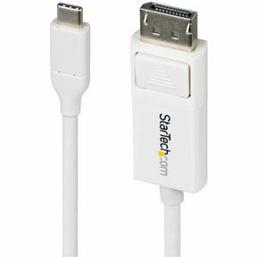 StarTech.com 6ft (2m) USB-C to DisplayPort 1.2 Cable 4K 60Hz, Reversible DP to USB-C / USB-C to DP Video Adapter Monitor Cable, HDR, White — CDP2DP2MBW