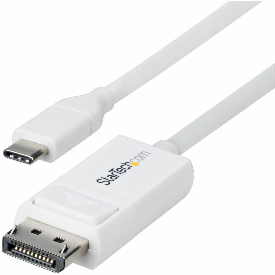 StarTech.com 6ft (2m) USB-C to DisplayPort 1.2 Cable 4K 60Hz, Reversible DP to USB-C / USB-C to DP Video Adapter Monitor Cable, HDR, White — CDP2DP2MBW