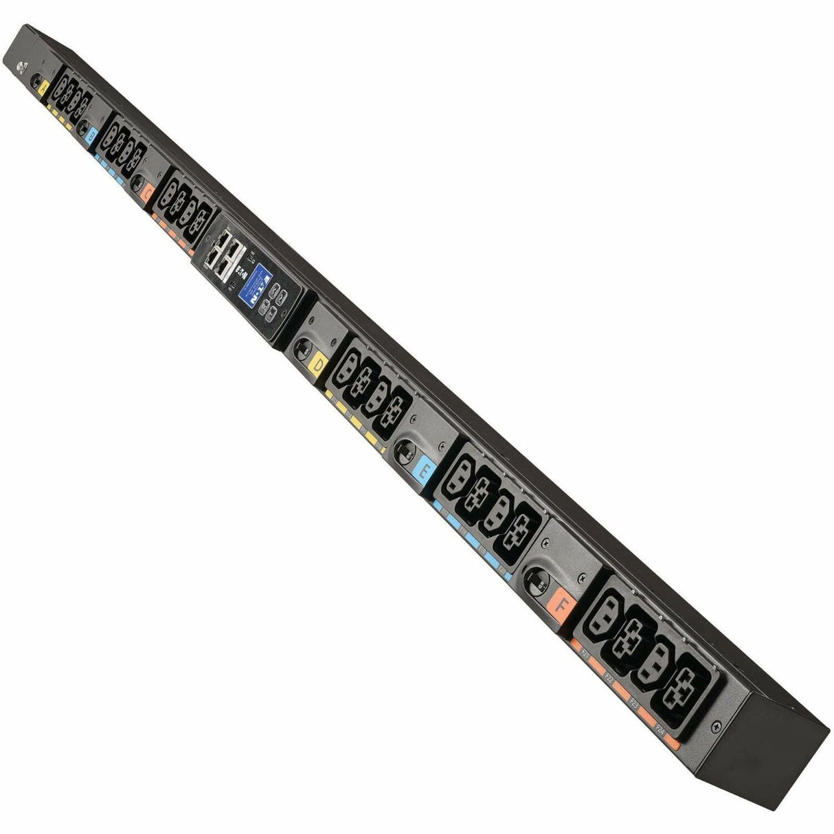 Eaton Metered Outlet Rack PDU G4, 0U, 32U, universal Input, 5-23kW, 15-55A, 200-415V, 24 Outlets (12) C13 (12) C19 — EVMOGU23A-E