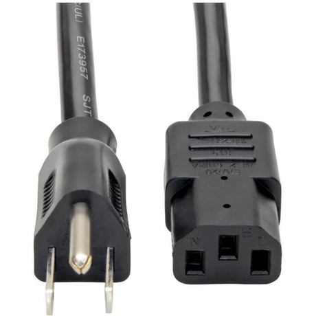 Eaton Tripp Lite Series Computer Power Cord, NEMA 5-15P to C13 - Heavy-Duty, 15A, 125V, 14 AWG, 6 ft. (1.83 m), Black — P007-006