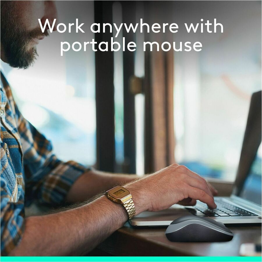 Logitech M185 Wireless Mouse, 2.4GHz with USB Mini Receiver, 1000 DPI Optical Tracking, Swift Grey — 910-002225