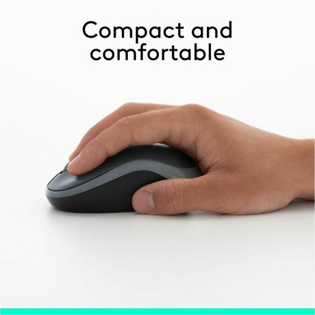 Logitech M185 Wireless Mouse, 2.4GHz with USB Mini Receiver, 1000 DPI Optical Tracking, Swift Grey — 910-002225