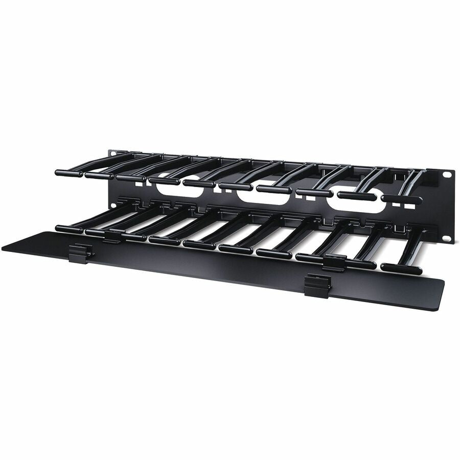 APC NetShelter Cable Management, Horizontal Cable Manager, 2U, Single Side with Cover, Black, 482.6 x 88.9 x 165.1 mm — AR8606