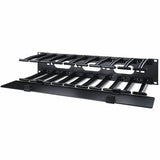 APC NetShelter Cable Management, Horizontal Cable Manager, 2U, Single Side with Cover, Black, 482.6 x 88.9 x 165.1 mm — AR8606