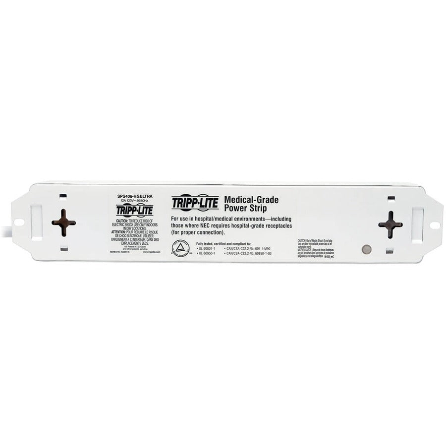 Eaton Tripp Lite Series Safe-IT UL 60601-1 Medical-Grade Surge Protector for Patient-Care Vicinity, 4x Hospital-Grade Outlets, 15 ft. Cord, Antimicrobial Protection — SPS415HGULTRA
