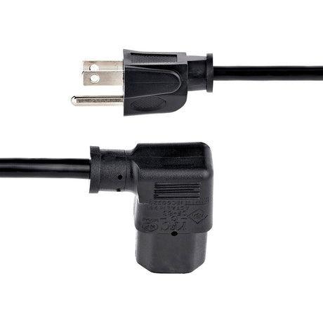 StarTech.com 10ft (3m) Computer Power Cord, NEMA 5-15P to Right Angle C13, 10A 125V, 18AWG, Replacement AC Power Cord, Monitor Power Cable — PXT101L10