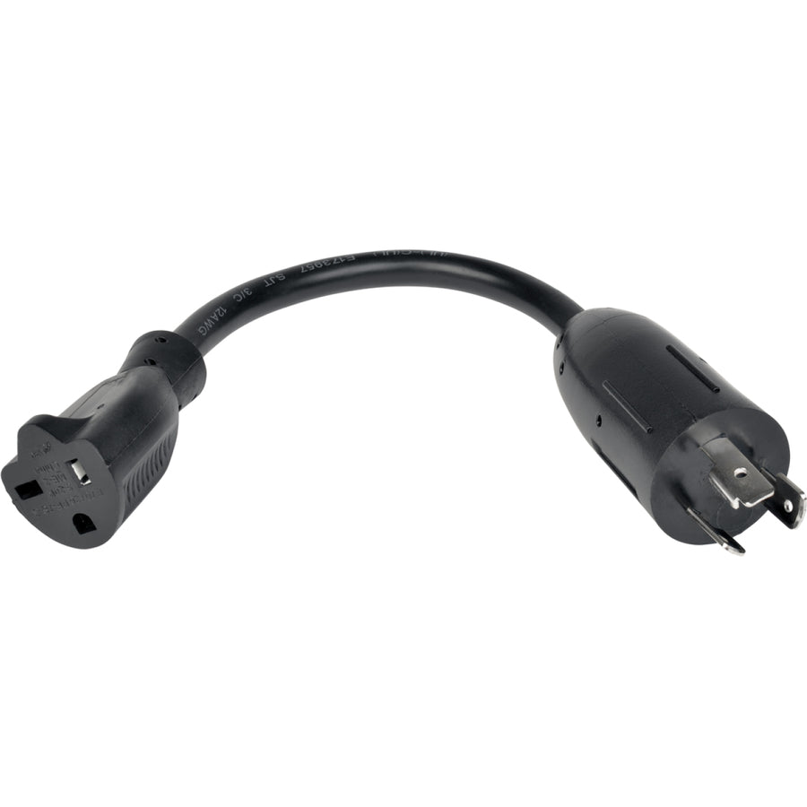 Eaton Tripp Lite Series Power Cord Adapter, NEMA L5-20P to NEMA 5-20R - Heavy-Duty, 20A, 125V, 12 AWG, 6-in. (15.24 cm), Black — P046-06N