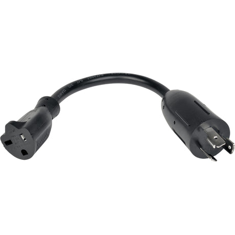 Eaton Tripp Lite Series Power Cord Adapter, NEMA L5-20P to NEMA 5-20R - Heavy-Duty, 20A, 125V, 12 AWG, 6-in. (15.24 cm), Black — P046-06N