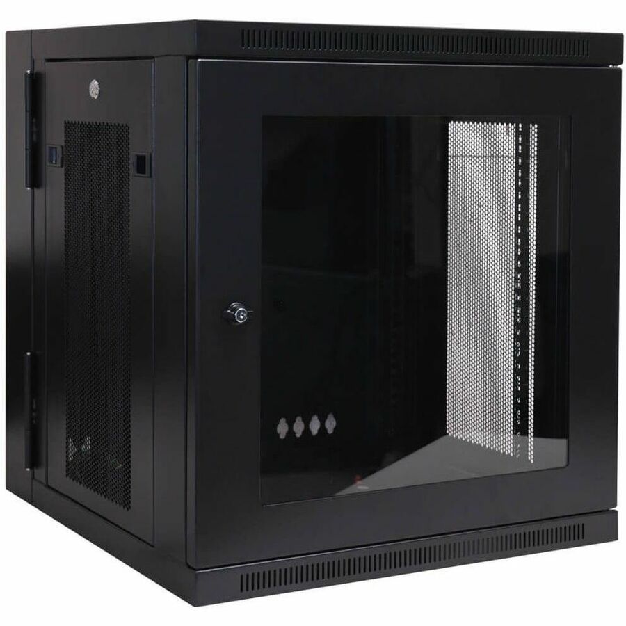 Eaton Tripp Lite Series SmartRack 12U Low-Profile Switch-Depth Wall-Mount Small Rack Enclosure, Clear Acrylic Window, Hinged Back — SRW12USG