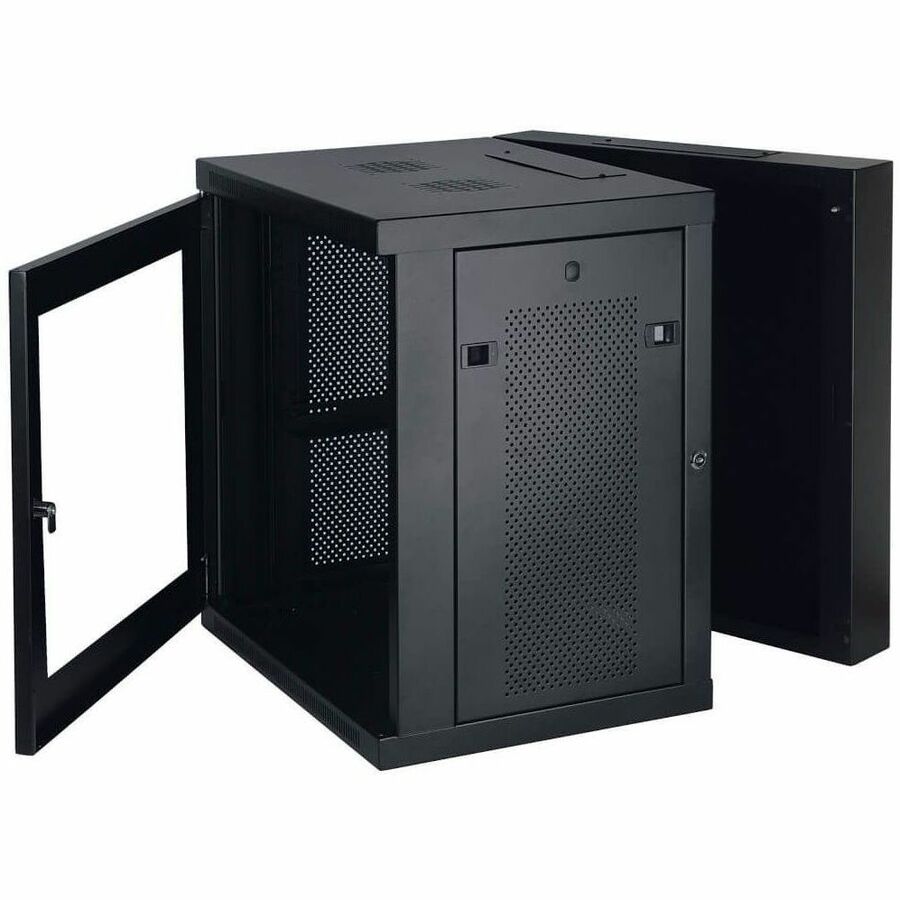Eaton Tripp Lite Series SmartRack 12U Low-Profile Switch-Depth Wall-Mount Small Rack Enclosure, Clear Acrylic Window, Hinged Back — SRW12USG