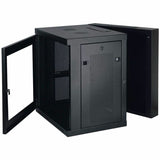 Eaton Tripp Lite Series SmartRack 12U Low-Profile Switch-Depth Wall-Mount Small Rack Enclosure, Clear Acrylic Window, Hinged Back — SRW12USG